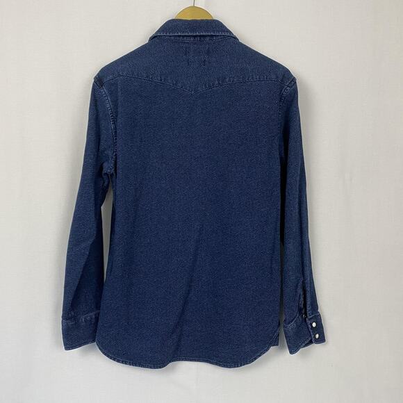 Taylor Stitch Shirt Mens 40 Medium Blue Denim Western Pearl Snap Long Sleeve - Picture 5 of 10
